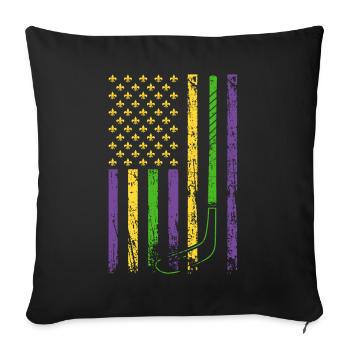 American Sports Flag Ice Hockey Sports - Sofa pillowcase 17,3'' x 17,3'' (45 x 45 cm) - black - Front