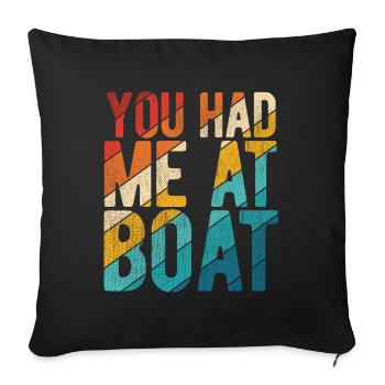 Segelboot Kapitän Spruch Zum Segeln - Sofakissenbezug 45 x 45 cm - Schwarz - Vorne
