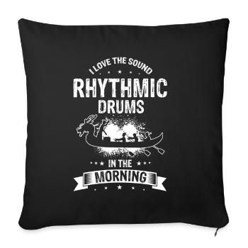 Dragon Boat and Dragon Boat Crew - Sofa pillowcase 17,3'' x 17,3'' (45 x 45 cm) - black - Front