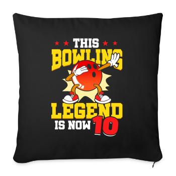 Cette légende du bowling est maintenant 10 Sport Kid 10. - Housse de coussin décorative 45 x 45 cm - noir - Devant