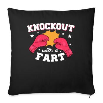 Knockout Mit Einem Furz Combat Sports Boxer - Sofakissenbezug 45 x 45 cm - Schwarz - Vorne