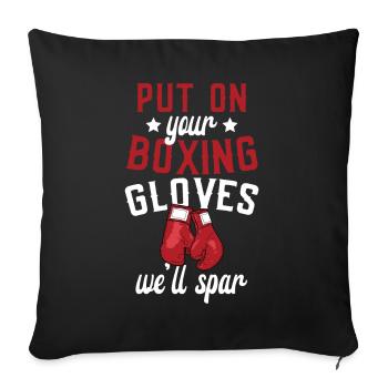 Enfilez vos gants de boxe Spar Sports - Housse de coussin décorative 45 x 45 cm - noir - Devant