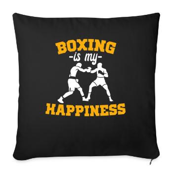 La boxe est mon bonheur Sport Boxer Sparring Boxing - Housse de coussin décorative 45 x 45 cm - noir - Devant