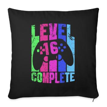 Geschenk 16. Geburtstag Zocker Game Gaming Gamer - Sofakissenbezug 45 x 45 cm - Schwarz - Vorne
