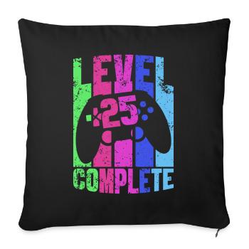 Zocker 25. Geburtstag Gamepad Gaming Controller - Sofakissenbezug 45 x 45 cm - Schwarz - Vorne