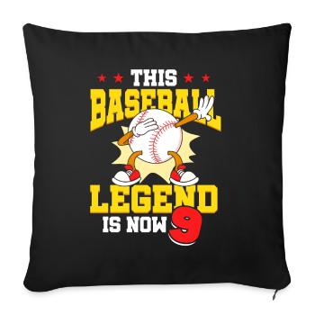 Cette légende du baseball est maintenant 9 Sports Kid 9. - Housse de coussin décorative 45 x 45 cm - noir - Devant
