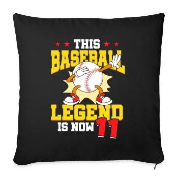 Cette légende du baseball a maintenant 11 Sports Kid - Housse de coussin décorative 45 x 45 cm - noir - Devant