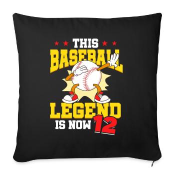 Cette légende du baseball a maintenant 12 Sports Kid - Housse de coussin décorative 45 x 45 cm - noir - Devant