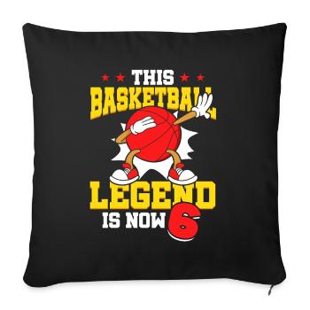 Cette légende du basketball a maintenant 6 ans - Housse de coussin décorative 45 x 45 cm - noir - Devant