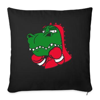 Dinosaurier Boxer Kampfsportler Sparring Sport - Sofakissenbezug 45 x 45 cm - Schwarz - Vorne
