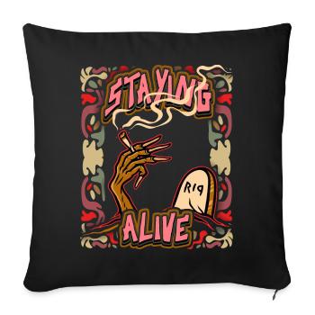 Zombie Joint, Tombstone, Funny Cannabis Saying - Sofa pillowcase 17,3'' x 17,3'' (45 x 45 cm) - black - Front