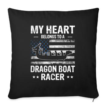 Dragon Boat Racing Theme for Dragon Boating - Sofa pillowcase 17,3'' x 17,3'' (45 x 45 cm) - black - Front