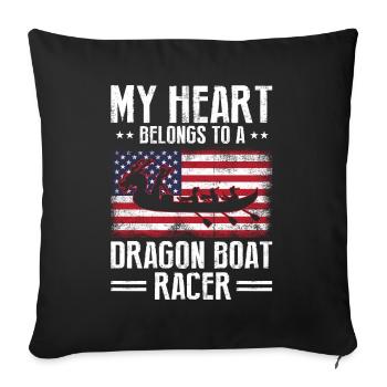 Dragon Boat Theme for Dragon Boat Paddling - Sofa pillowcase 17,3'' x 17,3'' (45 x 45 cm) - black - Front