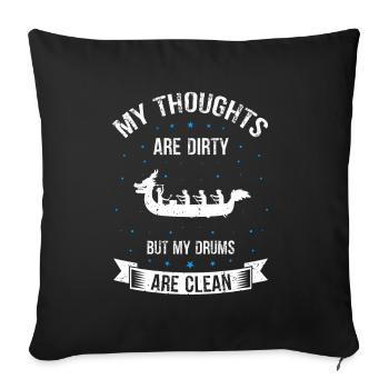 Dragon Boat and Dragon Boat Crew - Sofa pillowcase 17,3'' x 17,3'' (45 x 45 cm) - black - Front