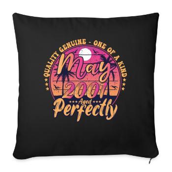 May 2001 anniversary 2001 Retro 2001 May - Sofa pillowcase 17,3'' x 17,3'' (45 x 45 cm) - black - Front
