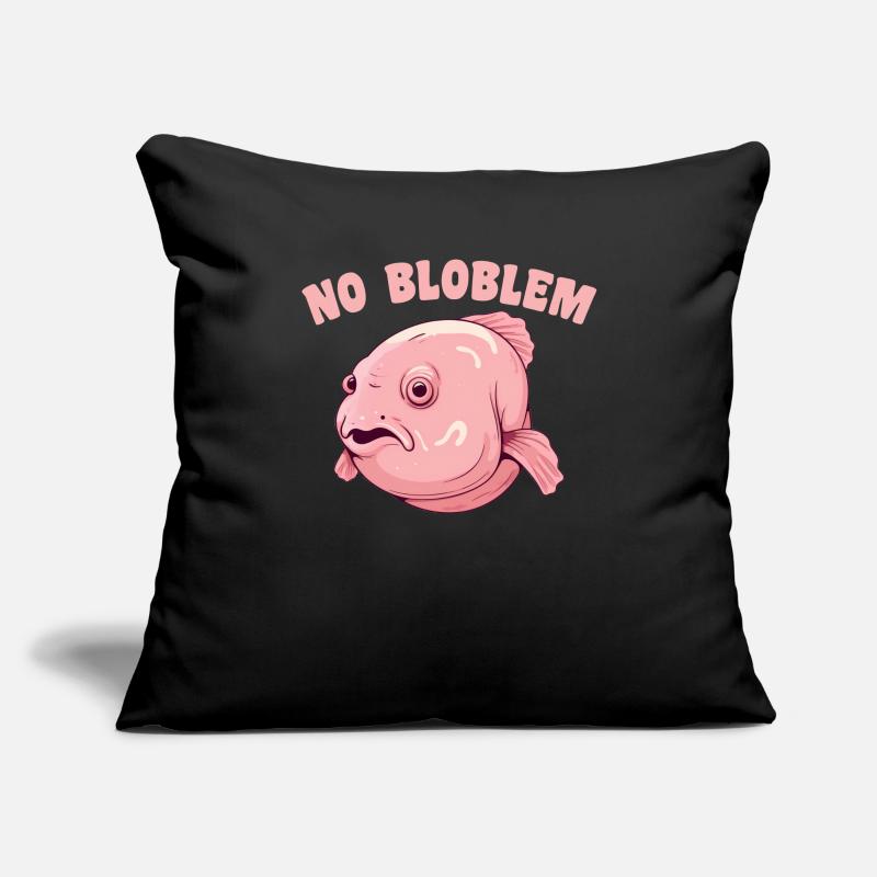 Blobfish No Bloblem drôle de blobfish Housse de coussin décorative 45 x 45 cm