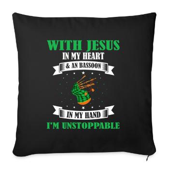 Bagpipes for pipers and Scots - Sofa pillowcase 17,3'' x 17,3'' (45 x 45 cm) - black - Front