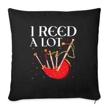 Citation de cornemuse pour les musiciens écossais et de cornemuse - Housse de coussin décorative 45 x 45 cm - noir - Devant