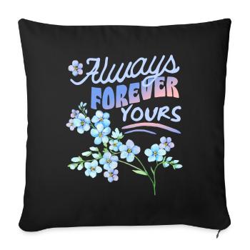 Forget-my-not, forget-me-not, Valentine's Day - Sofa pillowcase 17,3'' x 17,3'' (45 x 45 cm) - black - Front