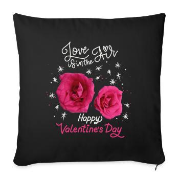 Valentine's Day, Love-Love Rose Pattern Rose Design - Sofa pillowcase 17,3'' x 17,3'' (45 x 45 cm) - black - Front