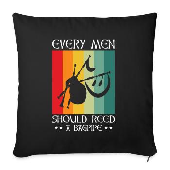 Bagpipe teacher quote and bagpipe players - Sofa pillowcase 17,3'' x 17,3'' (45 x 45 cm) - black - Front