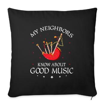 Citation de cornemuse pour les musiciens écossais et de cornemuse - Housse de coussin décorative 45 x 45 cm - noir - Devant