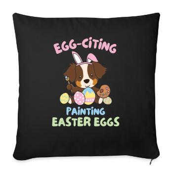 süße Hunde zu Ostern Australian Shepherd - Sofakissenbezug 45 x 45 cm - Schwarz - Vorne