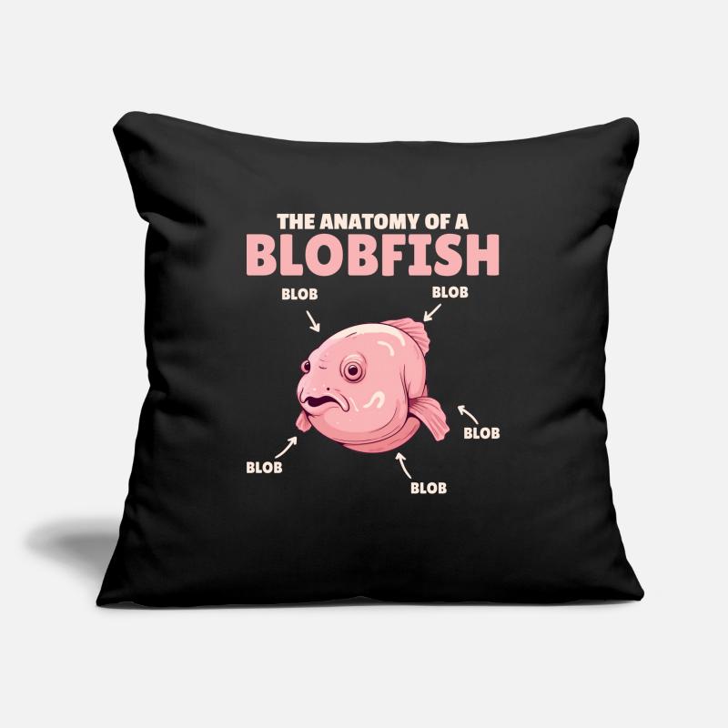 Blobfish Explication Anatomie d’un Blobfish Housse de coussin décorative 45 x 45 cm