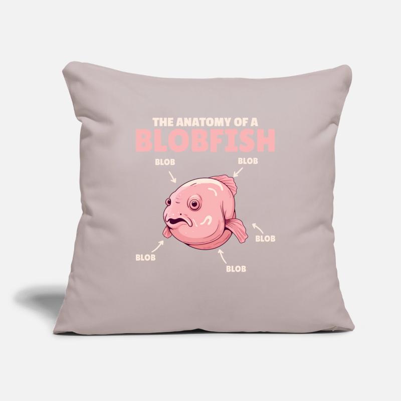 Blobfish Explication Anatomie d’un Blobfish Housse de coussin décorative 45 x 45 cm