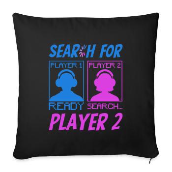 Gamer Boy Gaming Girl Gaming Multiplayer Games - Sofa pillowcase 17,3'' x 17,3'' (45 x 45 cm) - black - Front