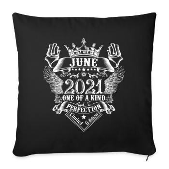 June 2021 anniversary June 2021 June - Sofa pillowcase 17,3'' x 17,3'' (45 x 45 cm) - black - Front