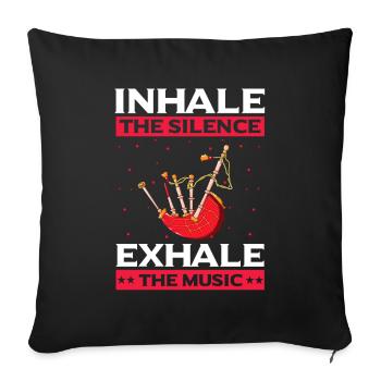 Bagpipes for bagpipe instructors and bagpipers - Sofa pillowcase 17,3'' x 17,3'' (45 x 45 cm) - black - Front