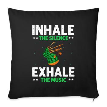 Bagpipe teacher quote and bagpipe players - Sofa pillowcase 17,3'' x 17,3'' (45 x 45 cm) - black - Front