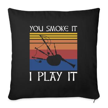 Bagpipes for pipers and Scots - Sofa pillowcase 17,3'' x 17,3'' (45 x 45 cm) - black - Front