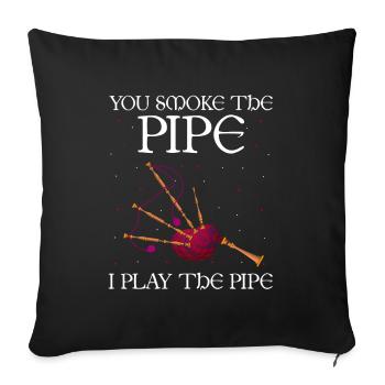 Bagpipe teacher quote and bagpipe players - Sofa pillowcase 17,3'' x 17,3'' (45 x 45 cm) - black - Front