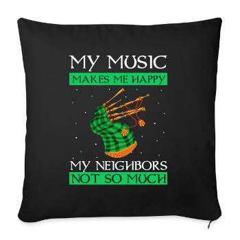 Citation de cornemuse pour un écossais et un musicien de cornemuse - Housse de coussin décorative 45 x 45 cm - noir - Devant