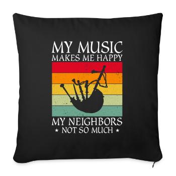Scotsman Zitat für Dudelsackmusiker und Dudelsack - Sofakissenbezug 45 x 45 cm - Schwarz - Vorne