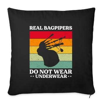 Bagpipes for pipers and Scots - Sofa pillowcase 17,3'' x 17,3'' (45 x 45 cm) - black - Front