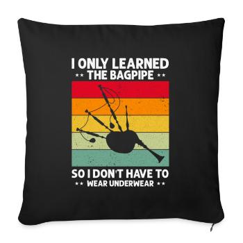 Bagpipes for pipers and Scots - Sofa pillowcase 17,3'' x 17,3'' (45 x 45 cm) - black - Front