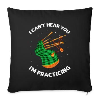 Citation de cornemuse pour un écossais et un musicien de cornemuse - Housse de coussin décorative 45 x 45 cm - noir - Devant
