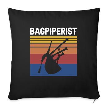 Bagpipes for bagpipers and Scots - Sofa pillowcase 17,3'' x 17,3'' (45 x 45 cm) - black - Front