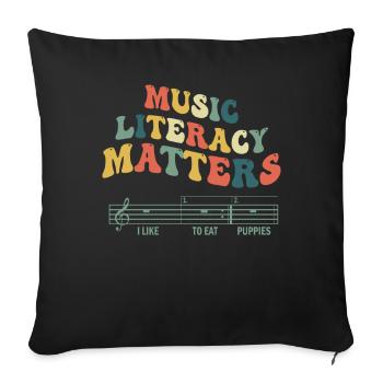Music Literacy Matters - Sofa pillowcase 17,3'' x 17,3'' (45 x 45 cm) - black - Front
