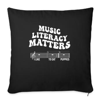 Music Literacy Matters - Sofa pillowcase 17,3'' x 17,3'' (45 x 45 cm) - black - Front