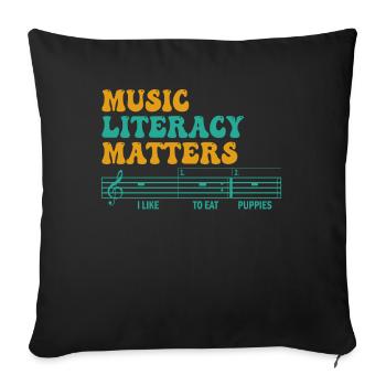 Music Literacy Matters - Sofa pillowcase 17,3'' x 17,3'' (45 x 45 cm) - black - Front
