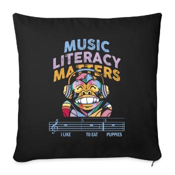 Music Literacy Matters - Sofa pillowcase 17,3'' x 17,3'' (45 x 45 cm) - black - Front