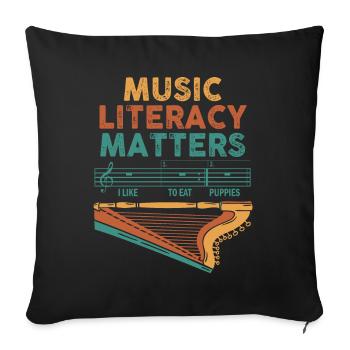 Music Literacy Matters - Sofa pillowcase 17,3'' x 17,3'' (45 x 45 cm) - black - Front