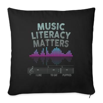 Music Literacy Matters - Sofa pillowcase 17,3'' x 17,3'' (45 x 45 cm) - black - Front