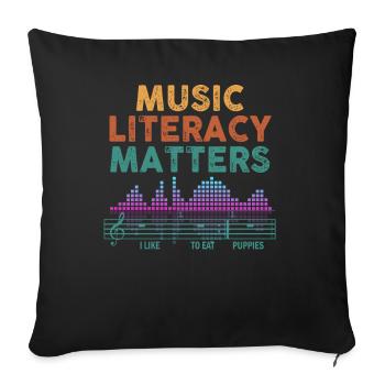 Music Literacy Matters - Sofa pillowcase 17,3'' x 17,3'' (45 x 45 cm) - black - Front