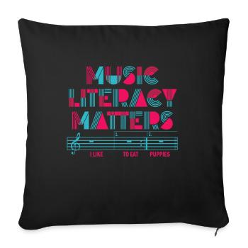 La littératie musicale, ça compte - Housse de coussin décorative 45 x 45 cm - noir - Devant