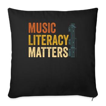Music Literacy Matters - Sofa pillowcase 17,3'' x 17,3'' (45 x 45 cm) - black - Front